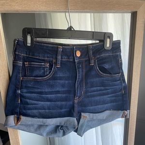 American Eagle Hi Rise Shortie Denim Shorts